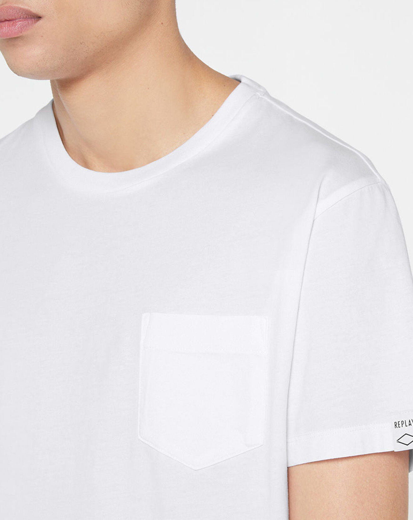 Replay T-Shirt 100% Coton Bio pocket blanc