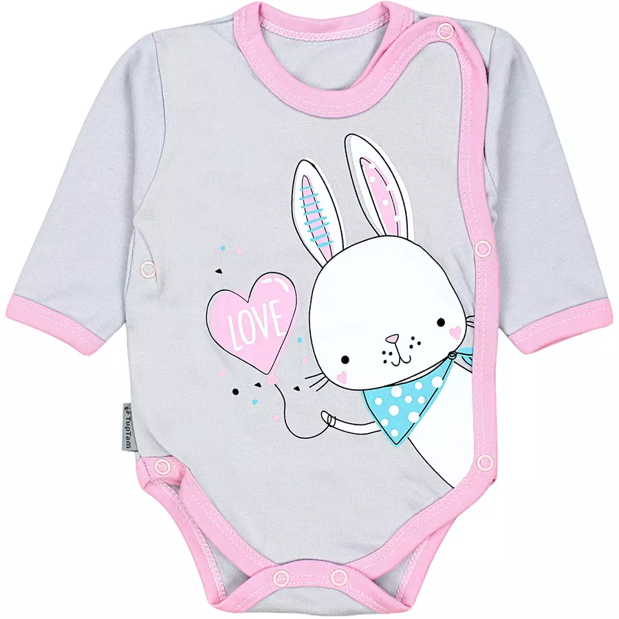 TupTam Baby Langarm Wickelbody im 5er Set rosaweiß