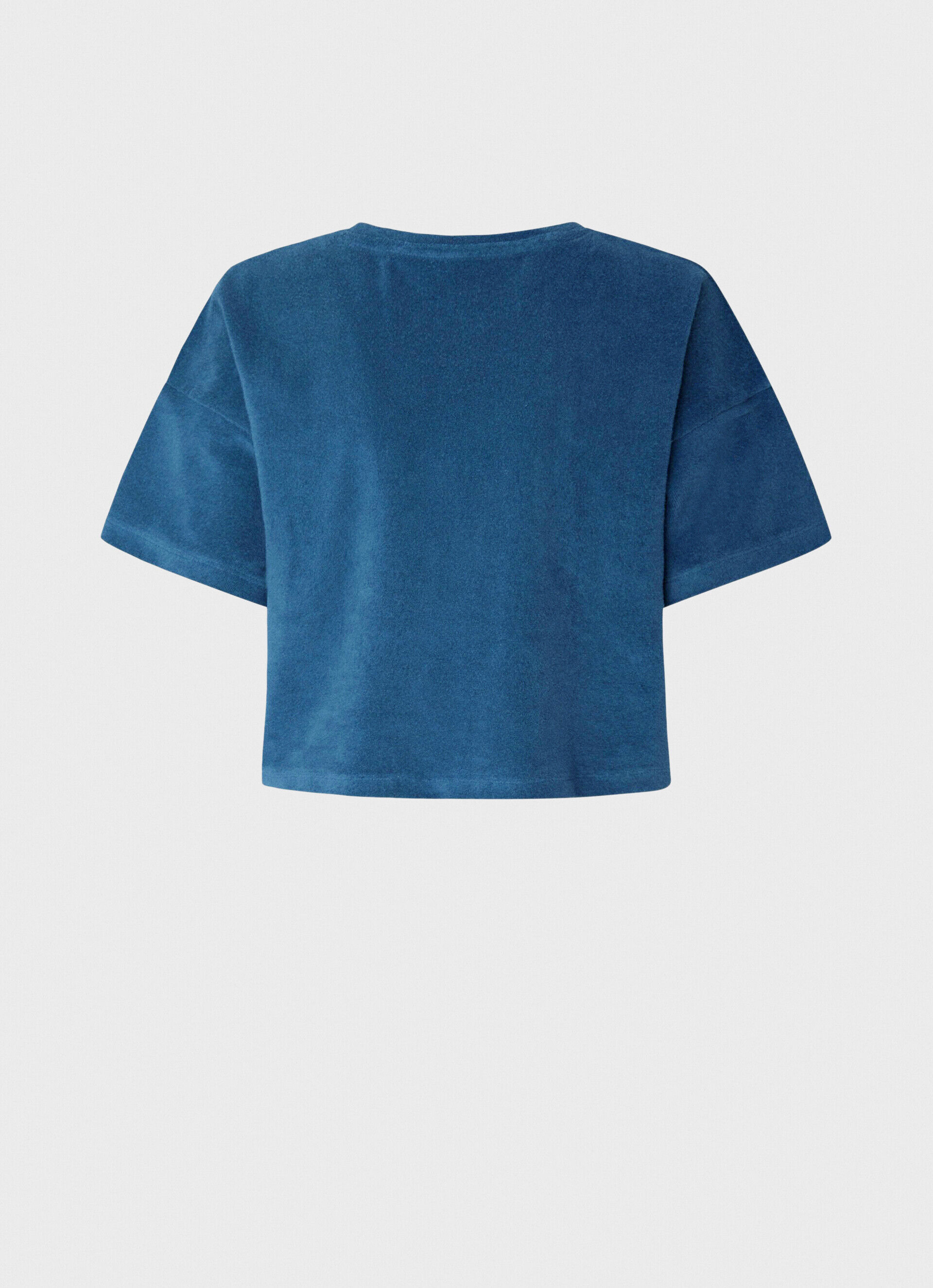 CAMISETA CROPPED COM EFEITO TOALHA - Jarman Azul