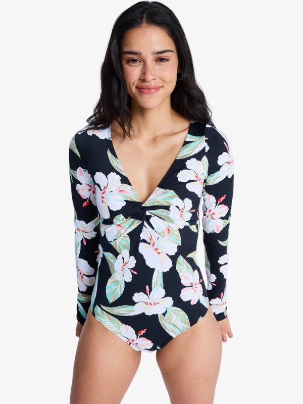 Beach Classic Maillot une pièce manches longues Noir Femme