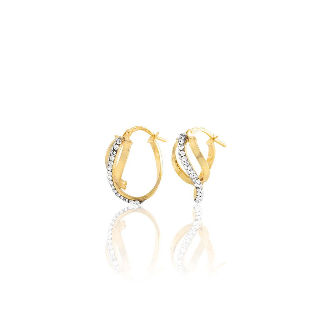 Créoles Mitica Or Jaune Strass