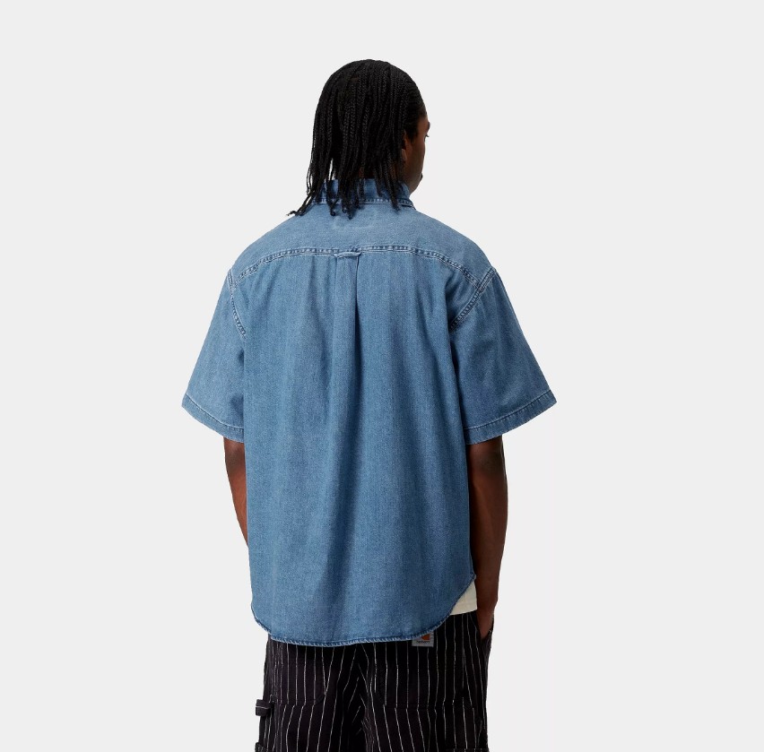 Carhartt WIP SS Lucas Shirt Blue Stone Washed