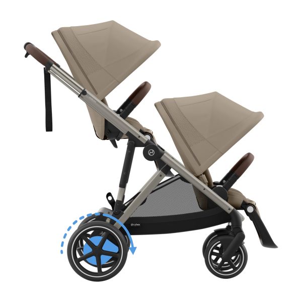 Cybex E-Gazelle S Twin Kinderwagen - Taupe - Almond Beige / Beige