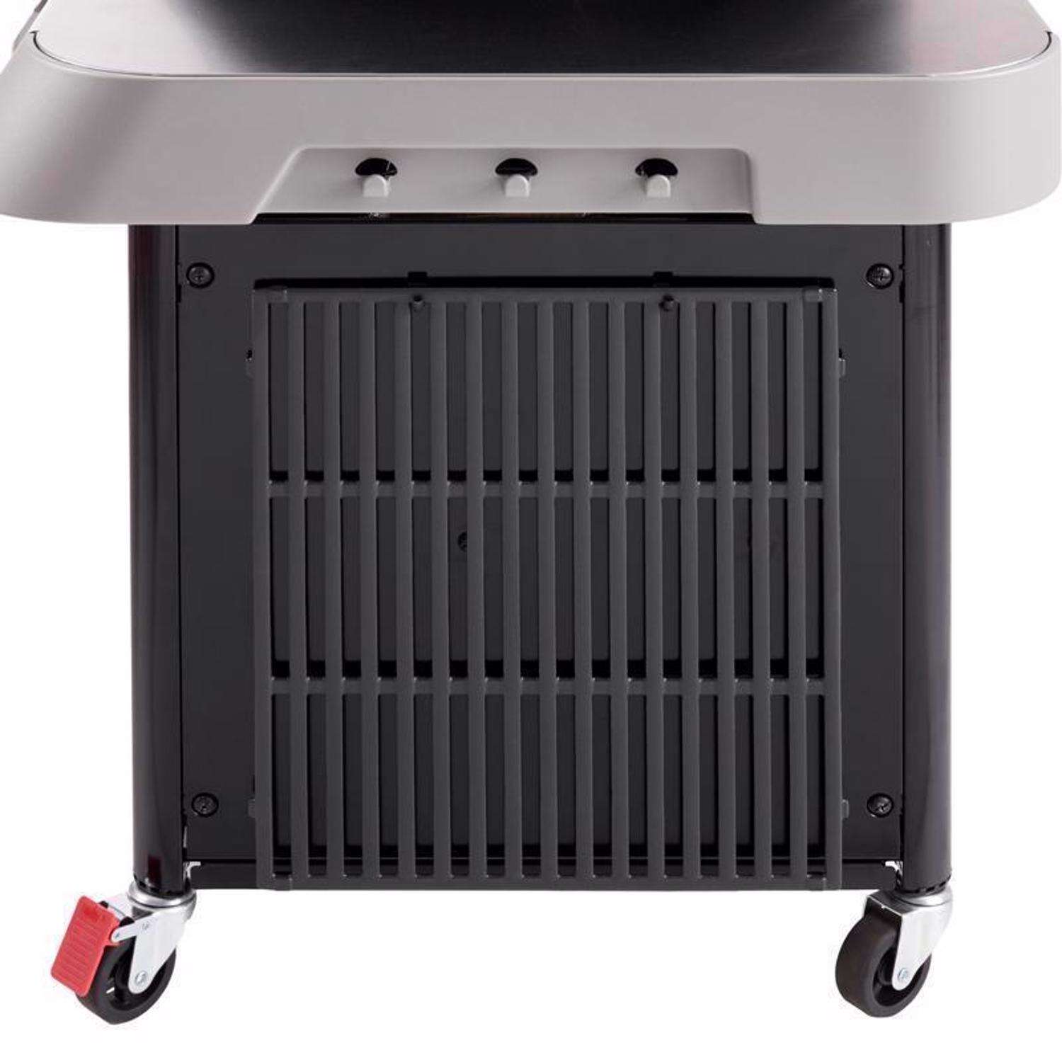 Churrasqueira a gás propano Weber Genesis E-335 com 3 queimadores, cor azul oceano profundo.