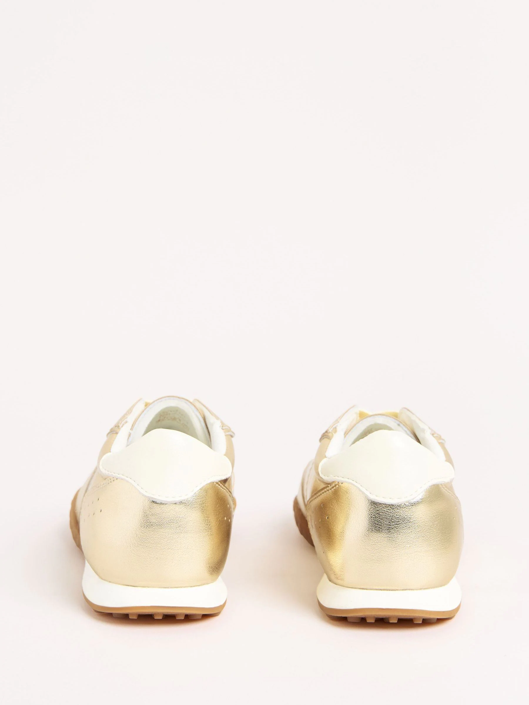 Goud - Friends Like These Slim Lace Up Retro Runner Sports Trainers
