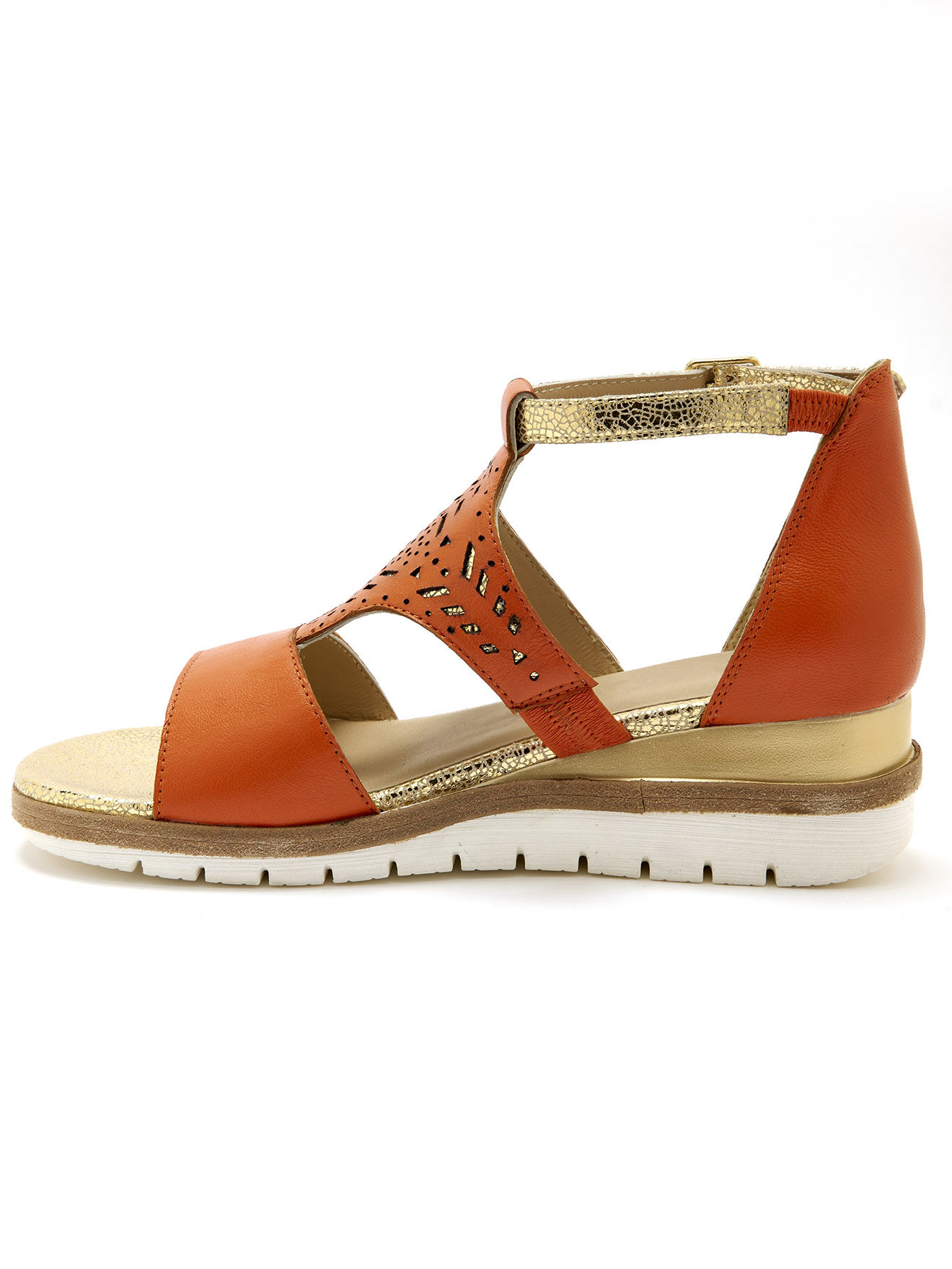 Sandales cuir motifs ajourés