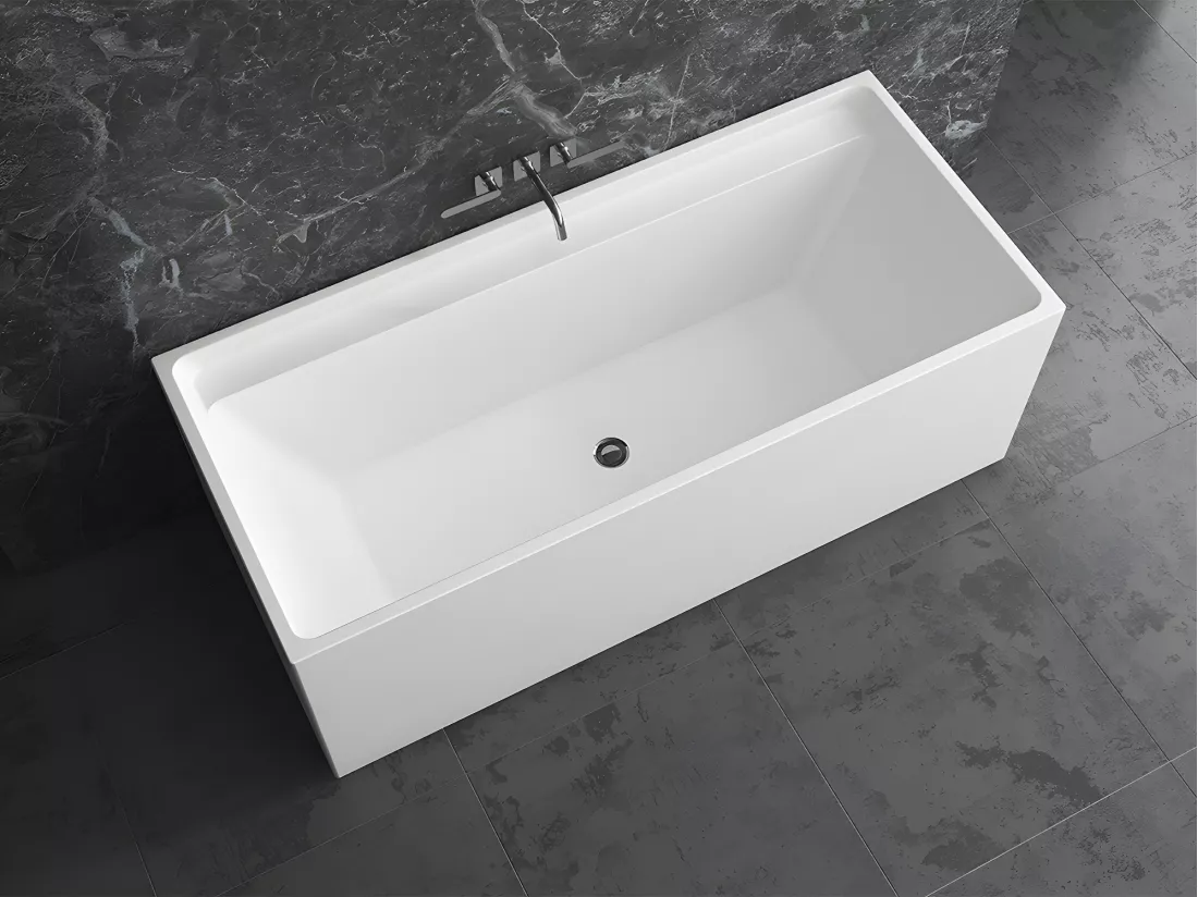 Baignoire îlot rectangulaire - 232 L - 150 x 75 x 60 cm - Blanche - Acrylique - ASPIUS