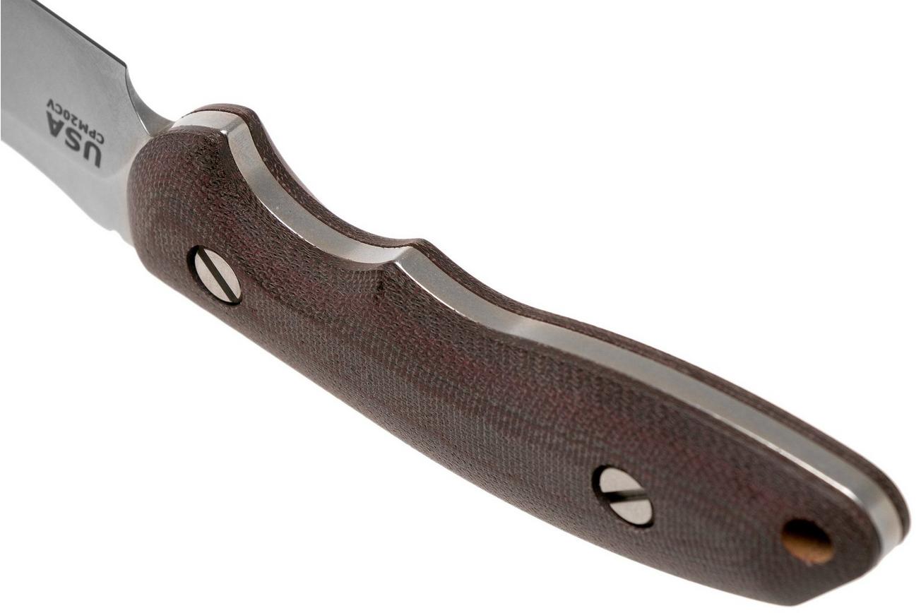 Rick Hinderer The Emmett, CPM 20CV, Burgundy Micarta jachtmes
