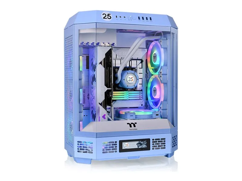 Thermaltake The Tower 600 - Mid tower - ATX - sidepanel med vindue (hærdet glas) - ingen strømforsyning (PS/2) - hydrangea-blå - USB/Lyd