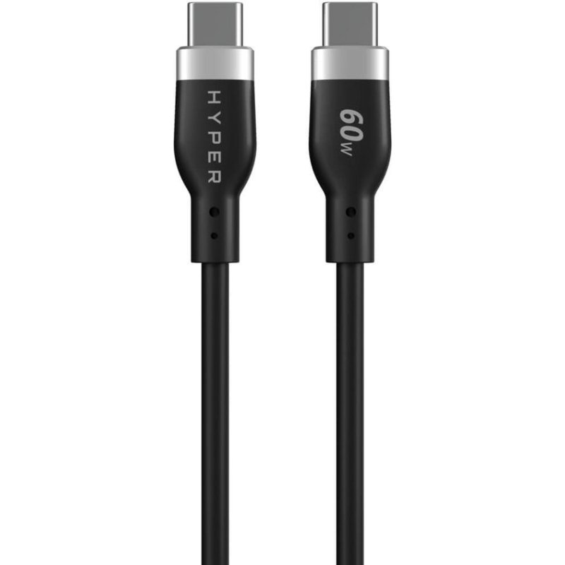 HYPER HyperJuice câble USB USB 2.0 1,5 m USB C 60 W Noir