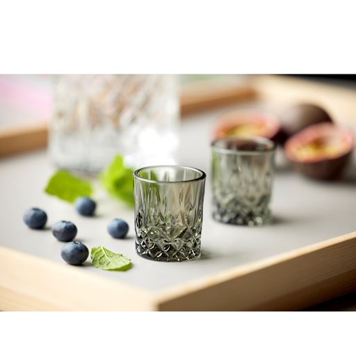 Lyngby Glas Sorrento 4-pak Shotglas, Smoke, 4 cl