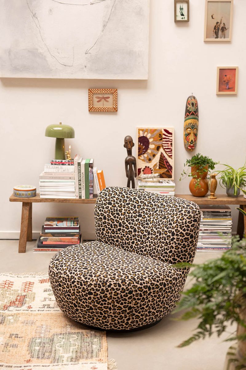 Sissy-Boy Anne draaifauteuil met leopard print