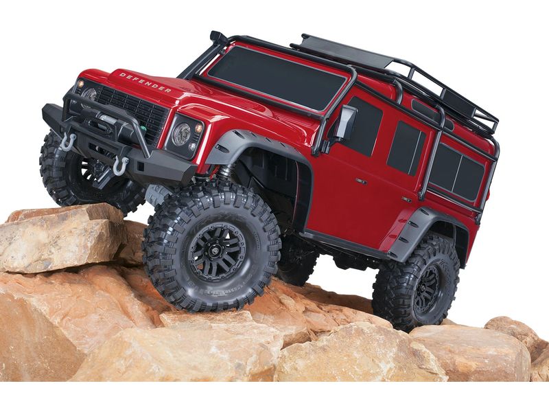 Traxxas Scale Crawler Land Rover Defender D110, Rot ARTR, 1 Off-Road Model im Massstab 1:10