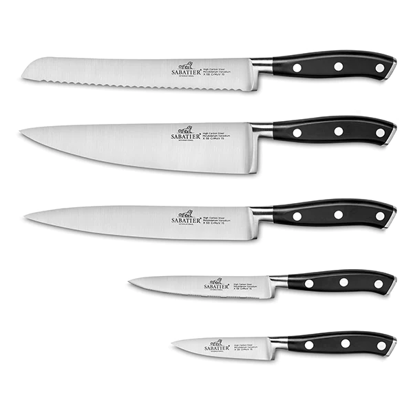 Bloc Manille noir et 5 couteaux Sabatier International