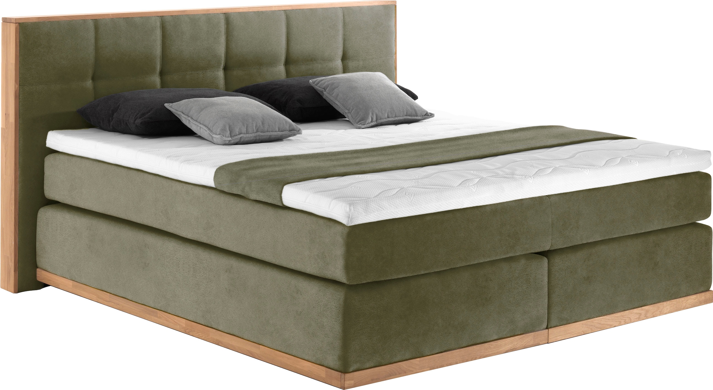 PLACES OF STYLE Boxspringbett »Vinton« aus massiver Eiche, verschiedene Härtegrade (auch H4)