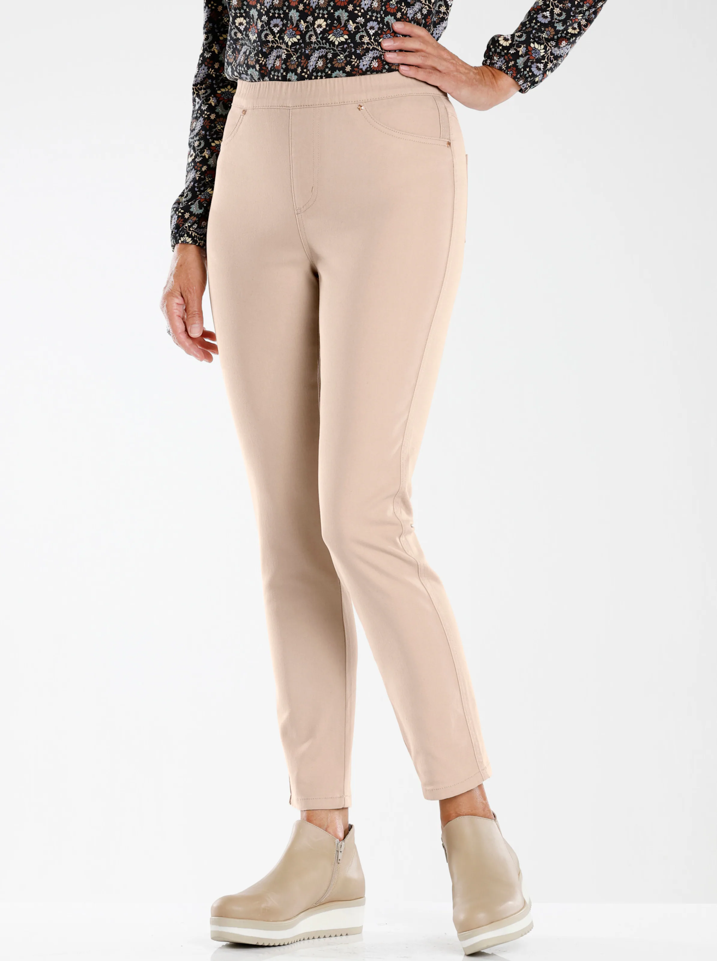 Schlupfhose in beige
