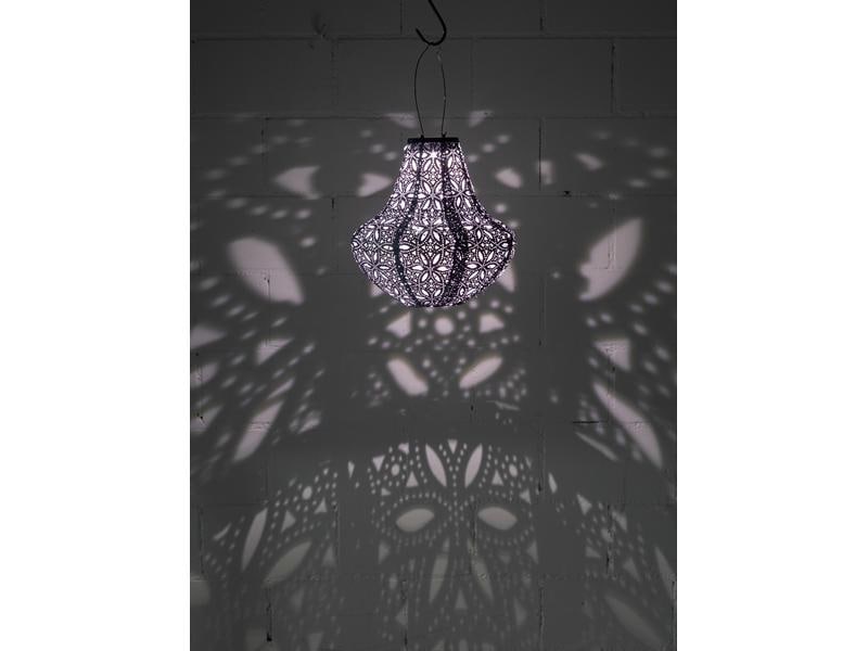 COCON Lampion LED Solar Vase, Violett Dekorative Beleuchtung für Garten, Terrasse oder Balkon