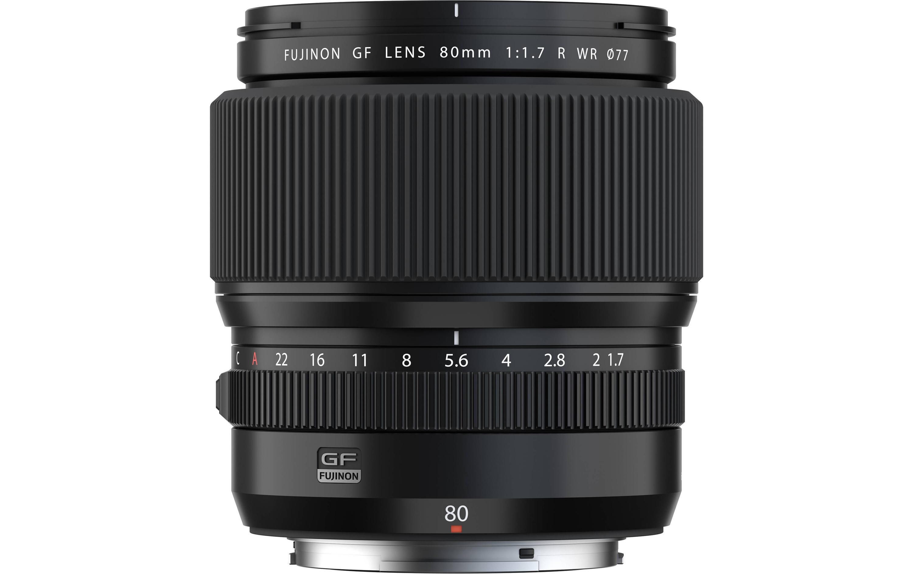 Festbrennweite FUJINON GF 80mm F/1.7 R WR – Fujifilm G-Mount<br>Lichtstarkes Objektiv mit präzisem Autofokus