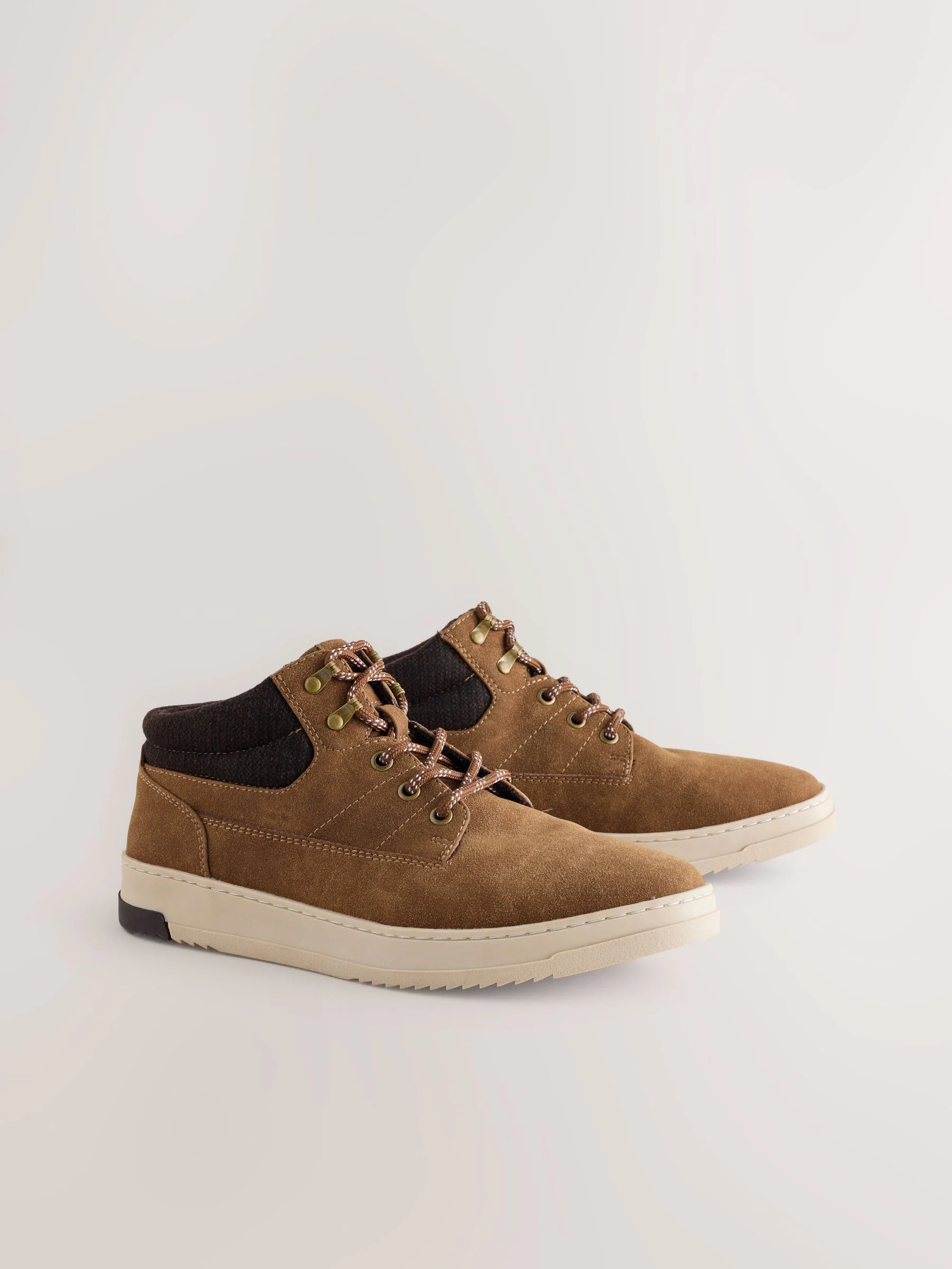 Lichtbruin - Knitted Collar Ankle Boots