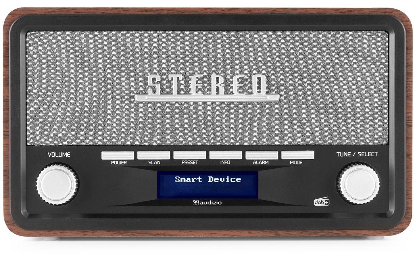 DAB+ Radio Foggia GrauDigitalradio im Retro-Design mit Stereo-Lautsprechersystem und Senderspeicherung