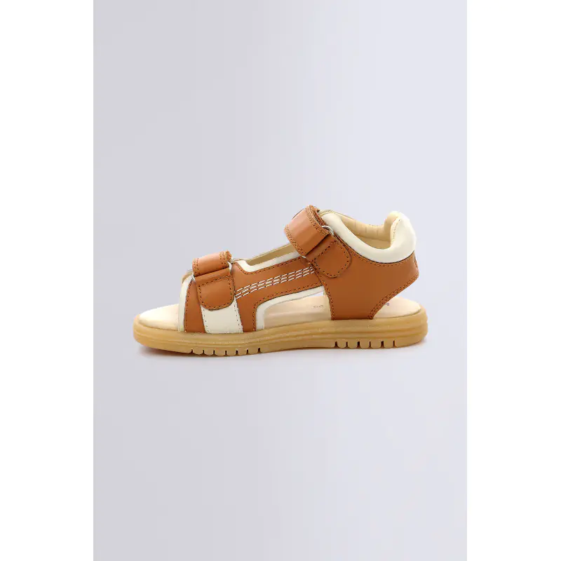 KICKGALACXO CAMEL BLANC SANDALES Cuir Garçon