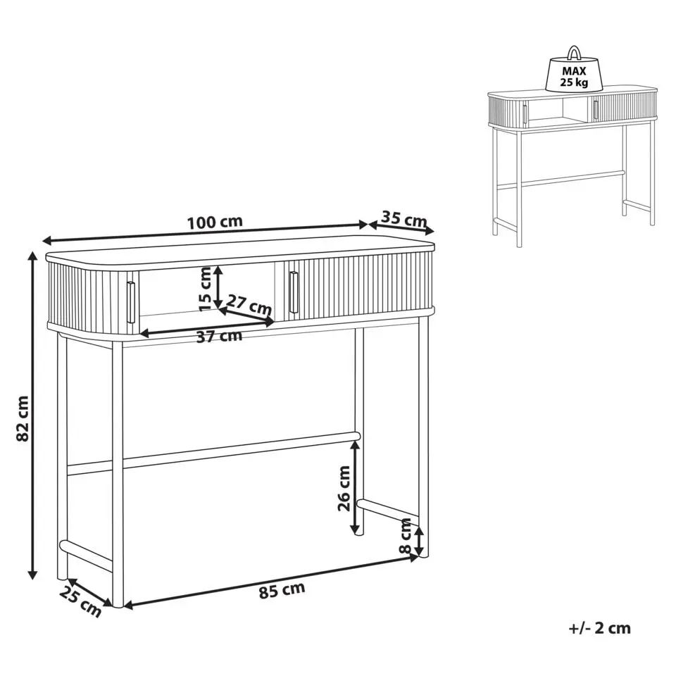 JOSE - Consoletafel - Donkere houtkleur - Vezelplaat