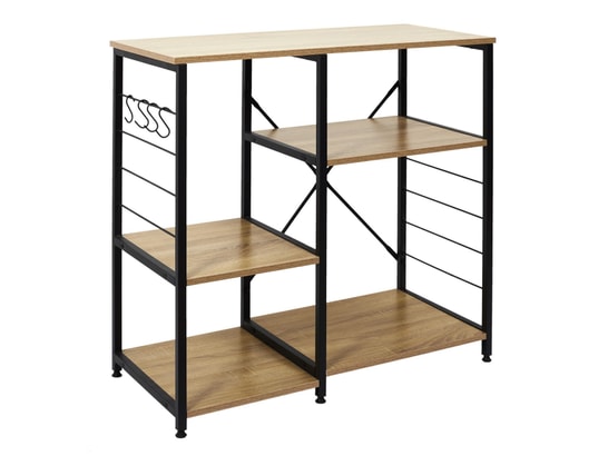 TOILINUX - Etagère Meuble de rangement d'appoint stan - métal et bois - hauteur...