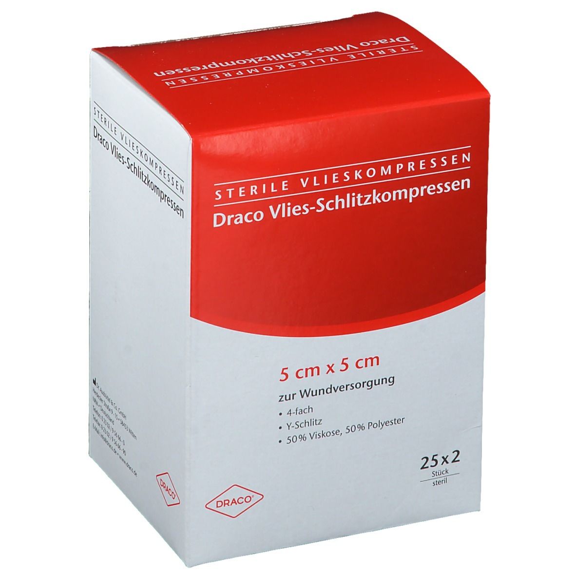 Draco Vlies-Schlitzkompressen 5 x 5 cm 4fach, steril