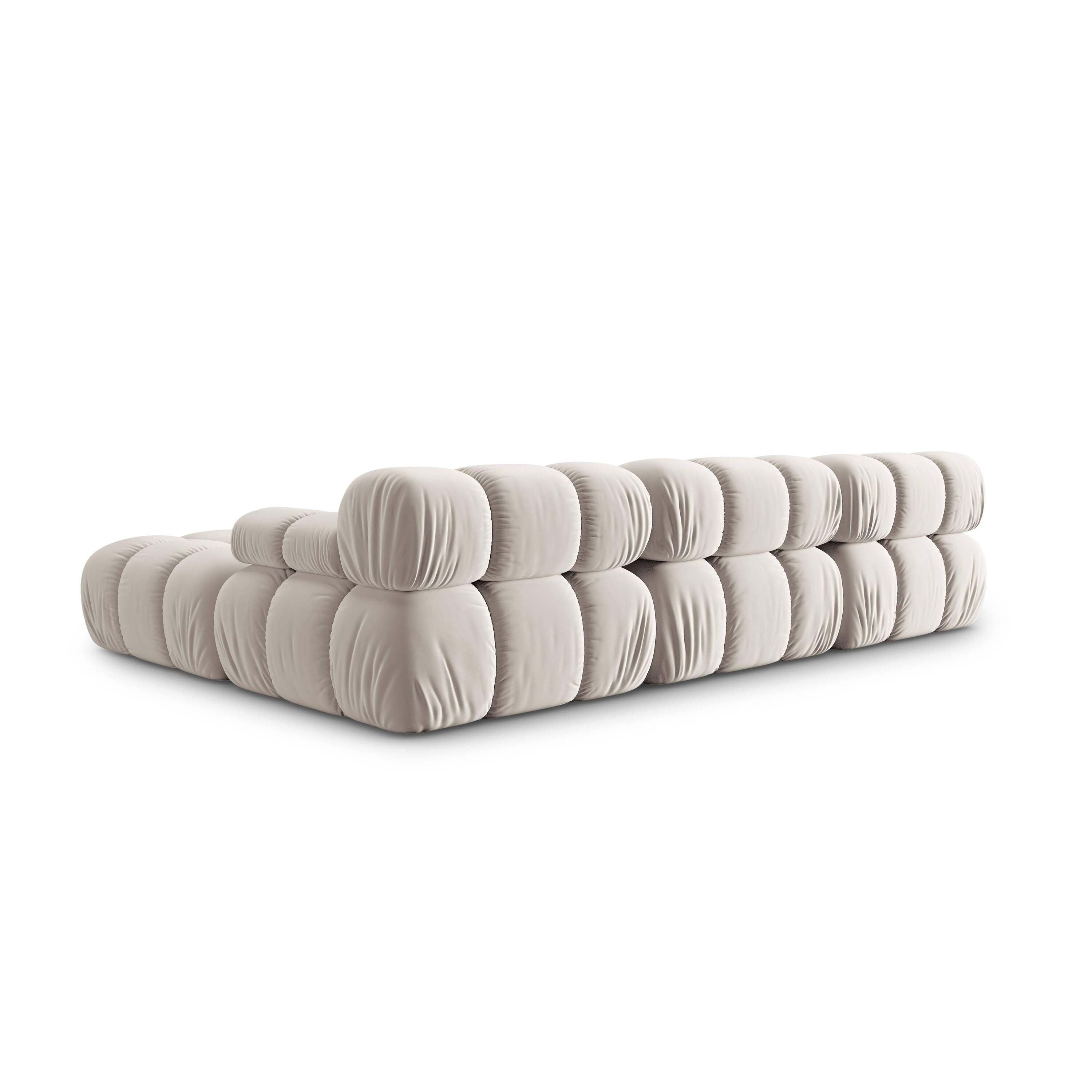 Milo Casa Tropea Modulaire Modulaire 3-zitsbank met Hocker - Lichtbeige