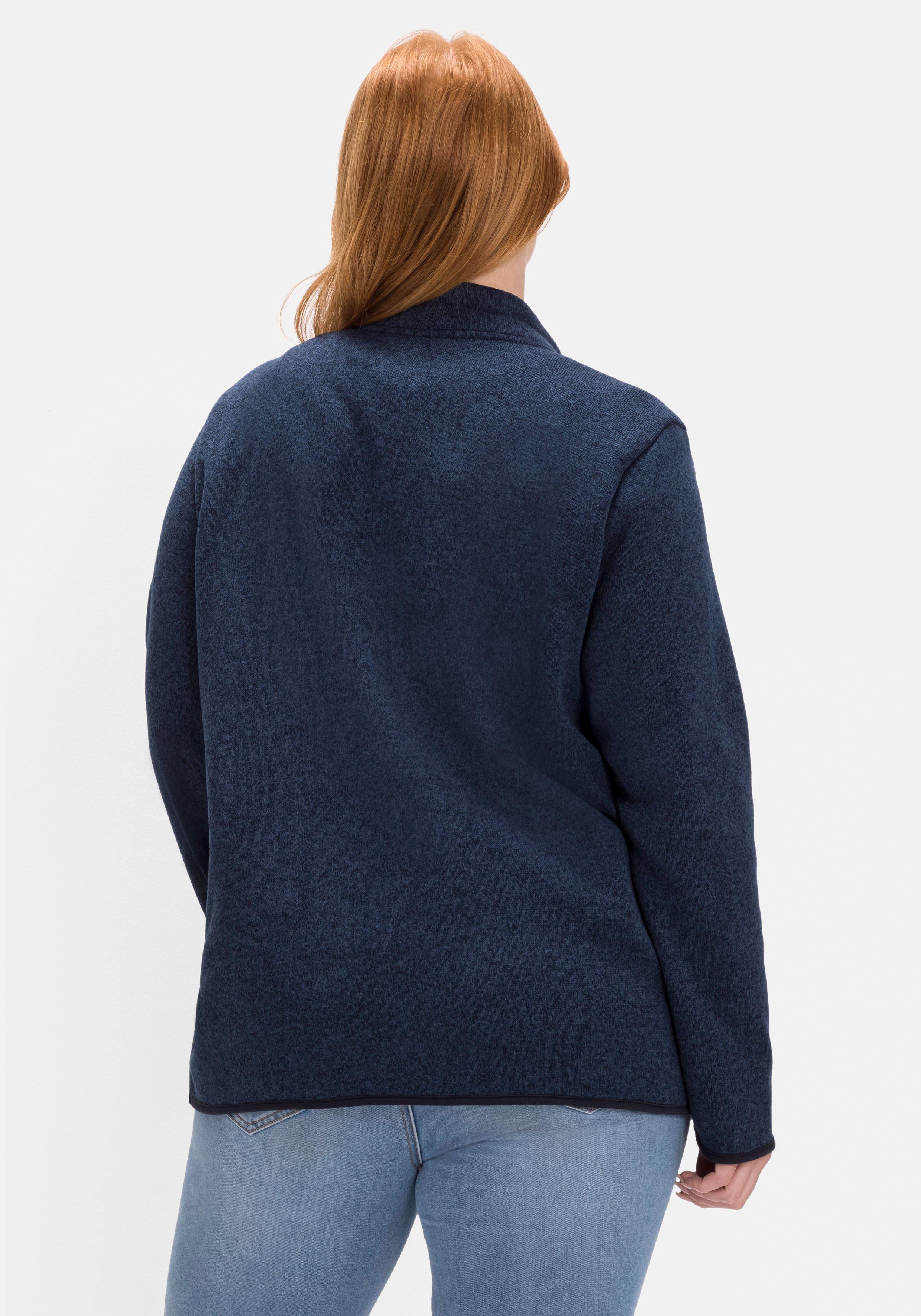 Strickfleecejacke mit Stehkragen