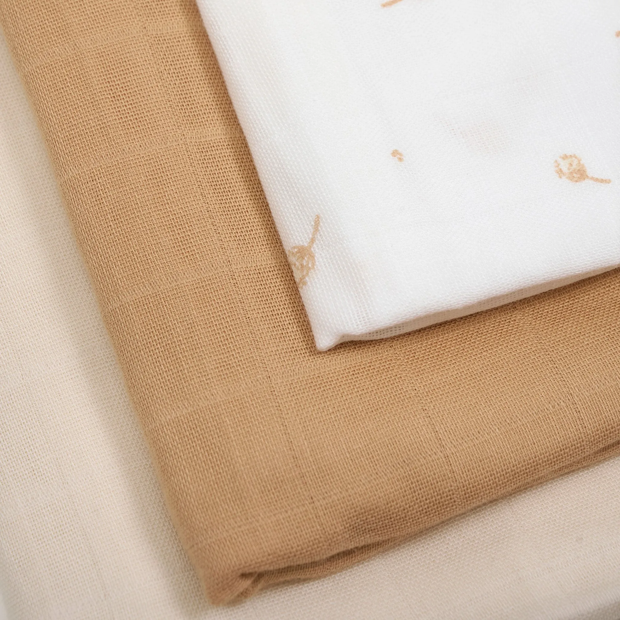 Fixoni Trio Mousselines - Motif  Caramel  Beige