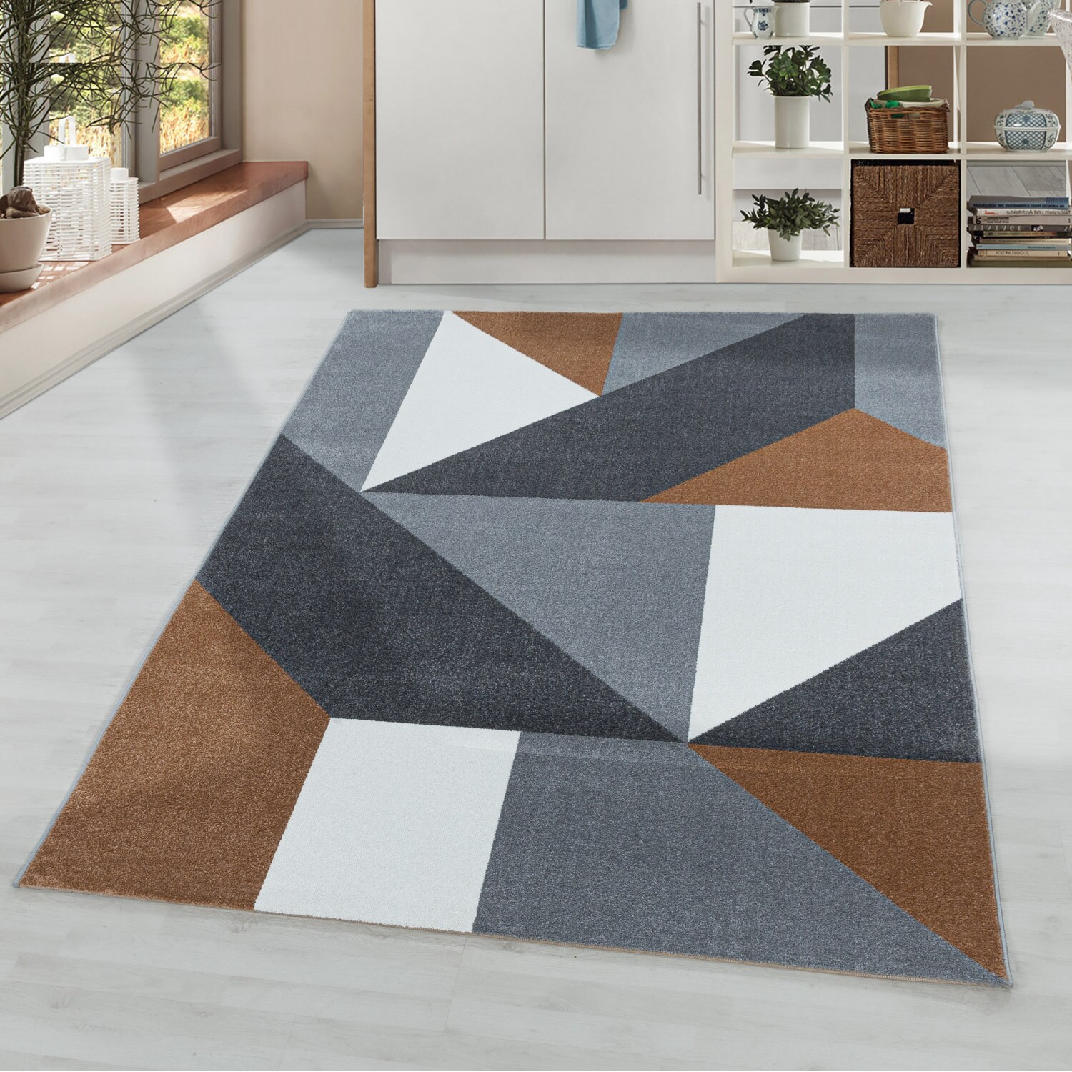 Wunderschöne Kurzflor Teppich, Moderner Designer Teppich rechteckig, Höhe 11 mm