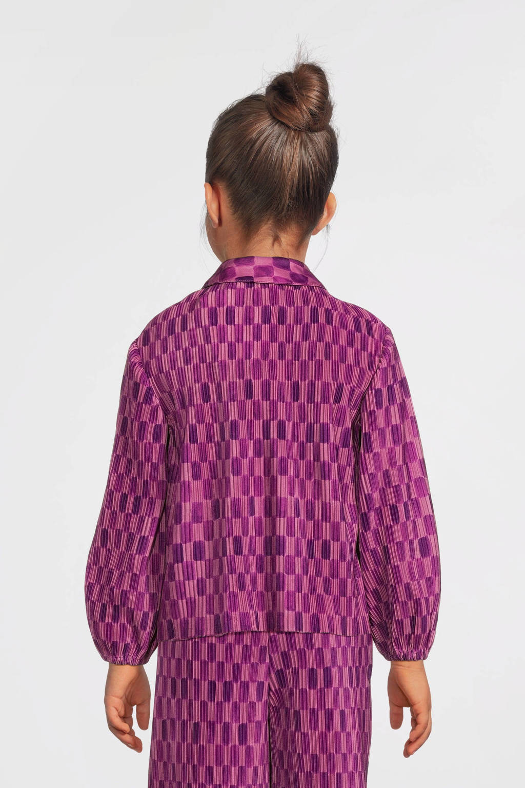 Your Wishes geruite blouse paars/roze