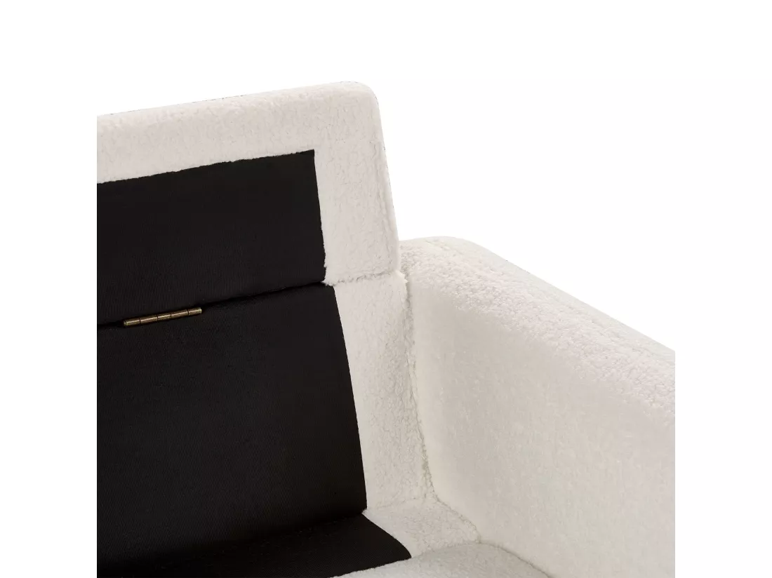 Canapé 3 places en bouclé blanc TUVE