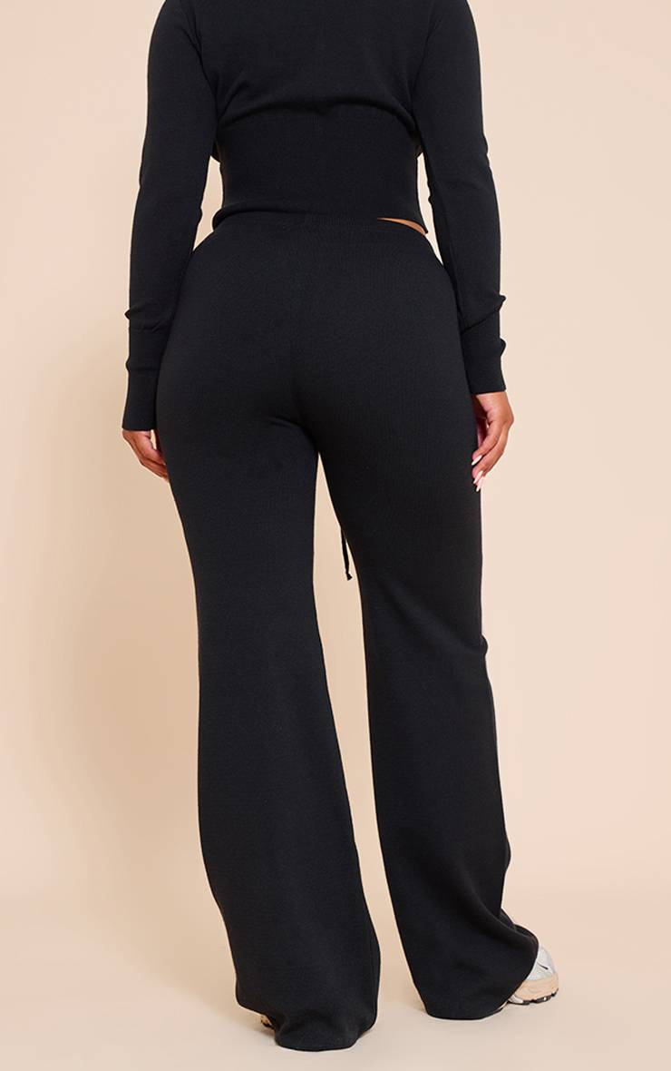 Noir Pantalon Taille Nouée En Maille Shape