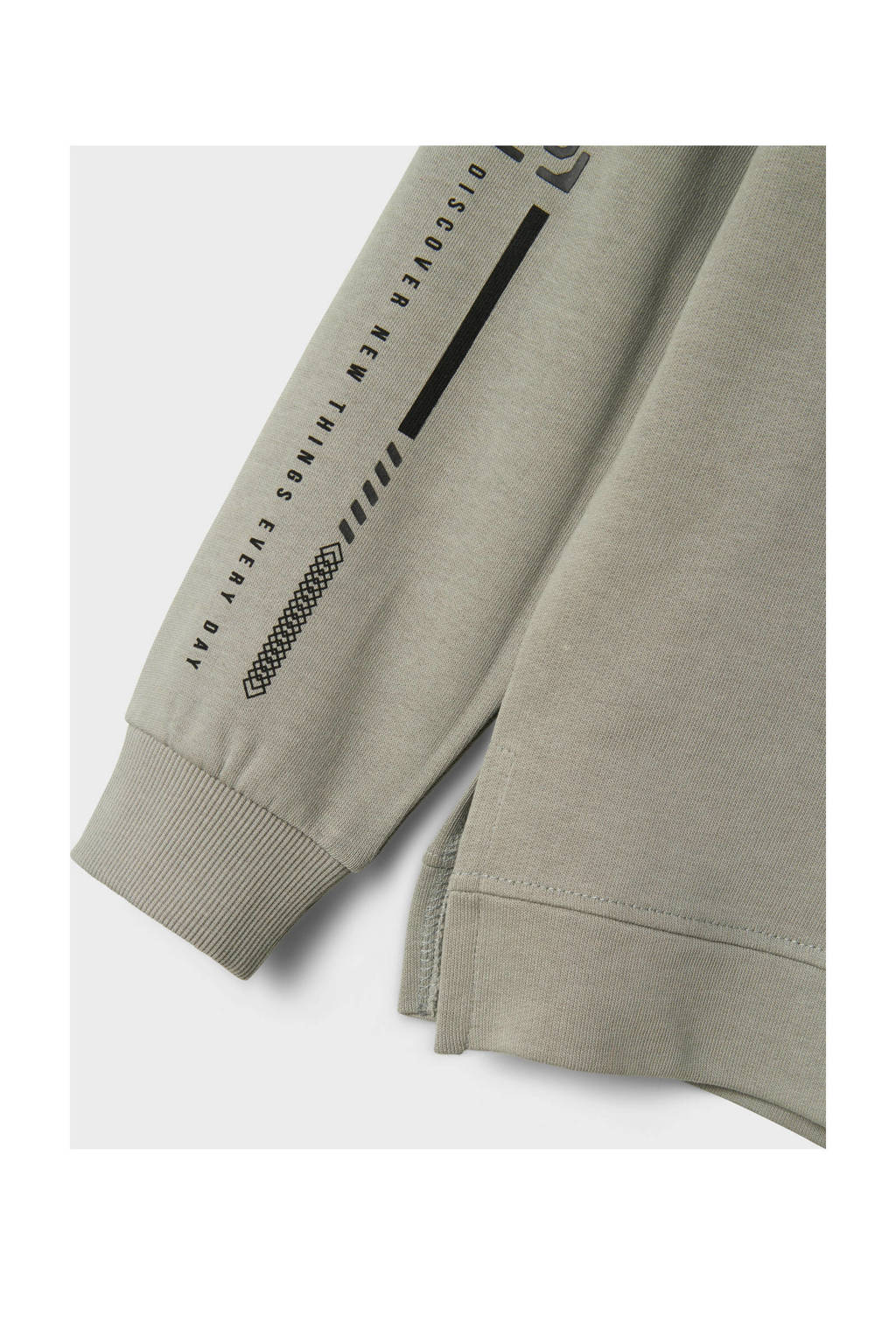 NAME IT sweater NKMLASSIE met printopdruk grijs/zwart