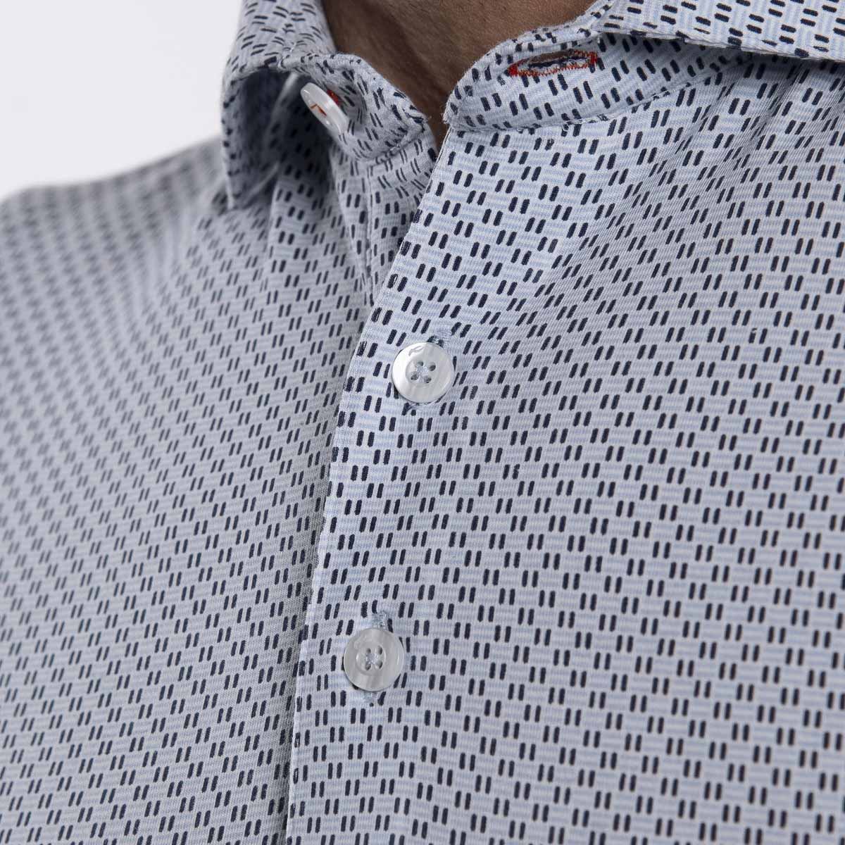 Hollow Pima Polo S/S Herre Powder Blue/Atlanta Blue