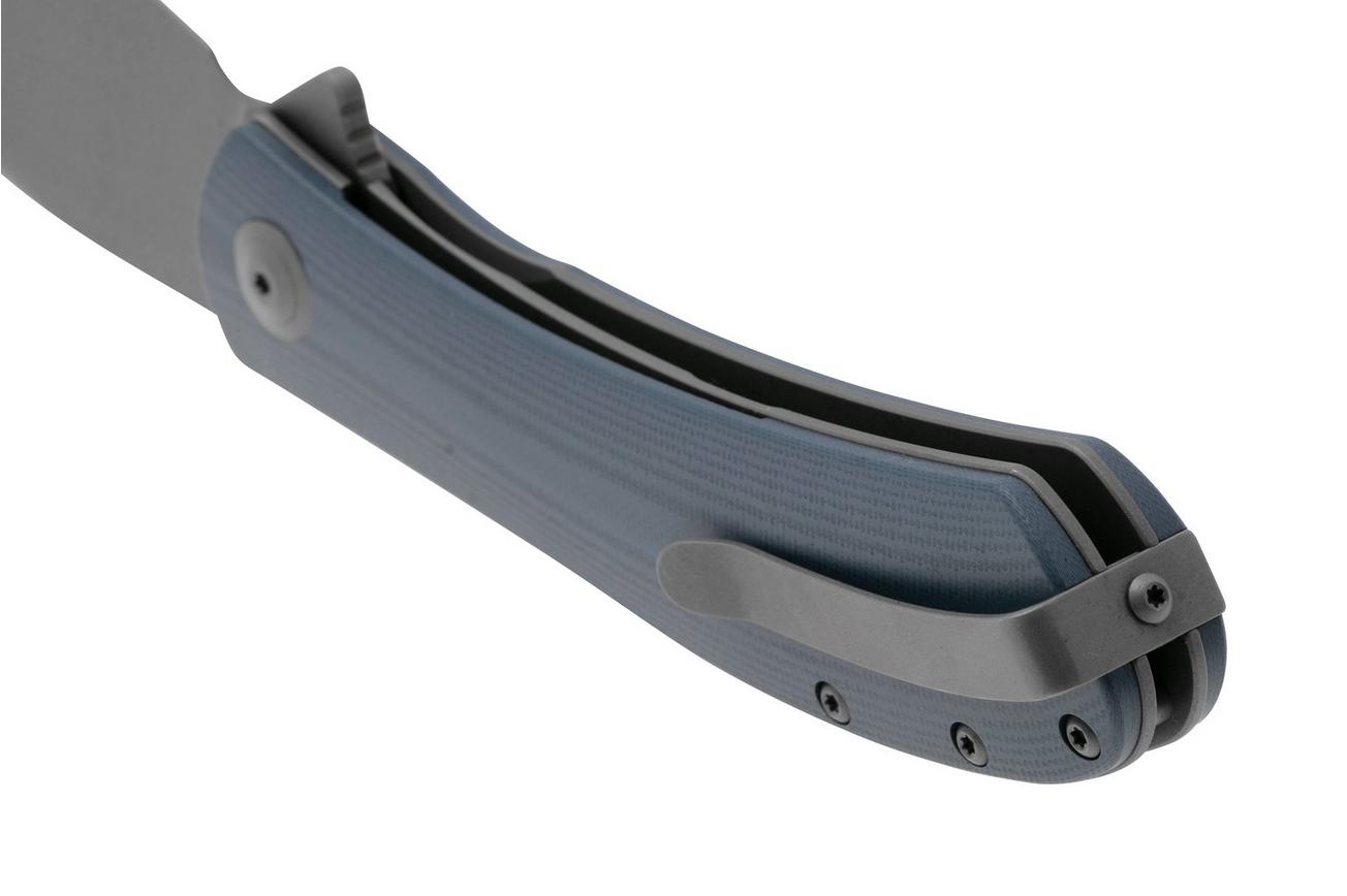 Trollsky Knives Mandu XL MT001-XL Dark Bead Blast D2, Grey G10 zakmes