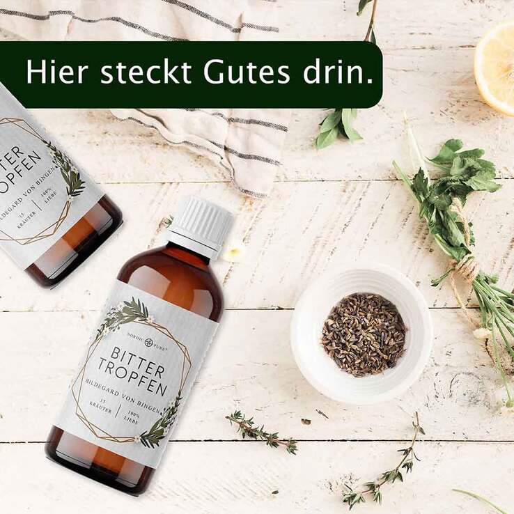 Bittertropfen 15 Kräuter Bitterstoffe Nordic Pure, 100 ml