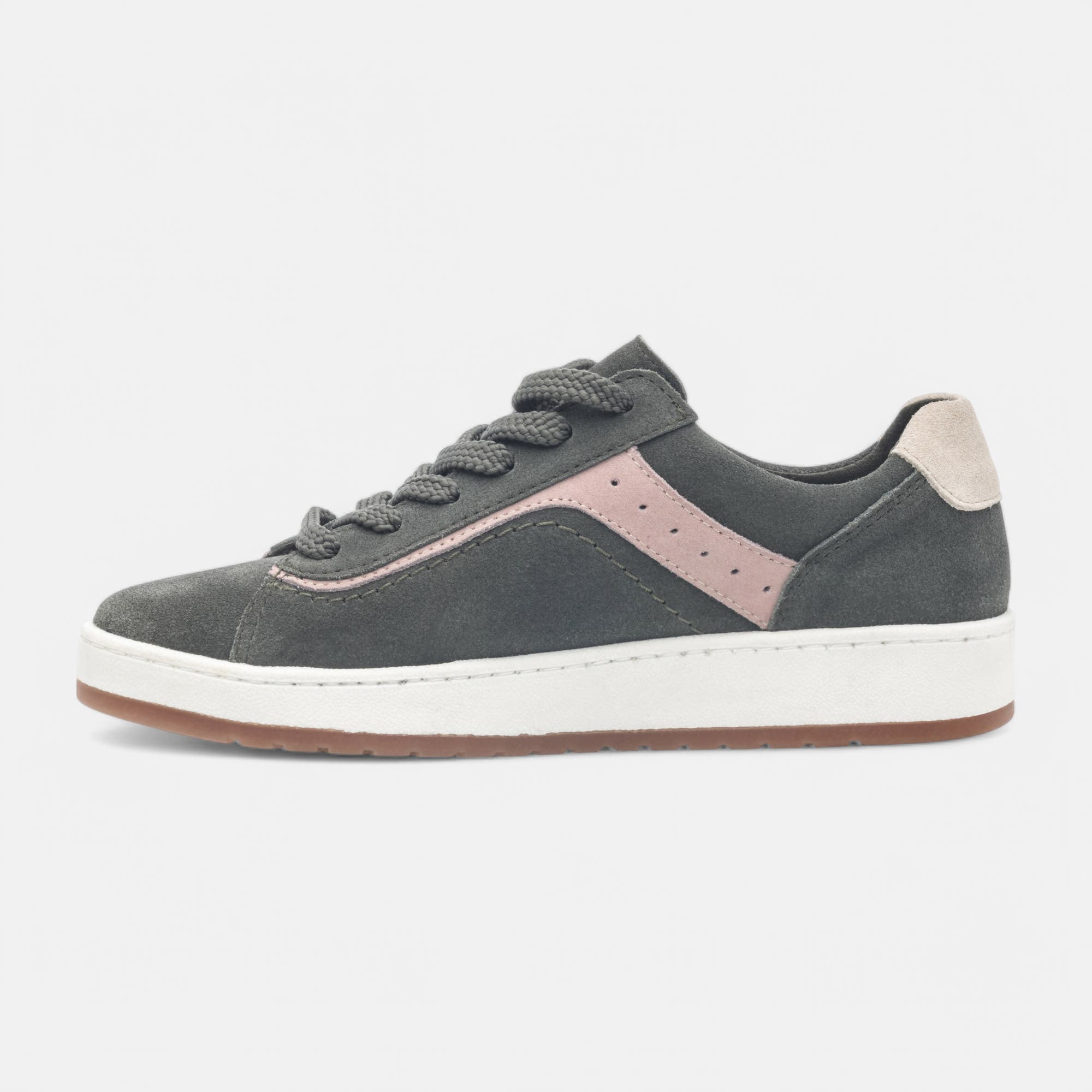 Baskets basses Femme en cuir kaki