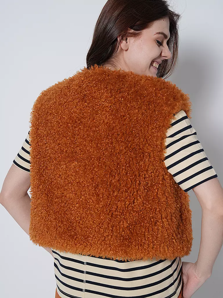 LUISA CERANO Gilet in Felloptik  orange