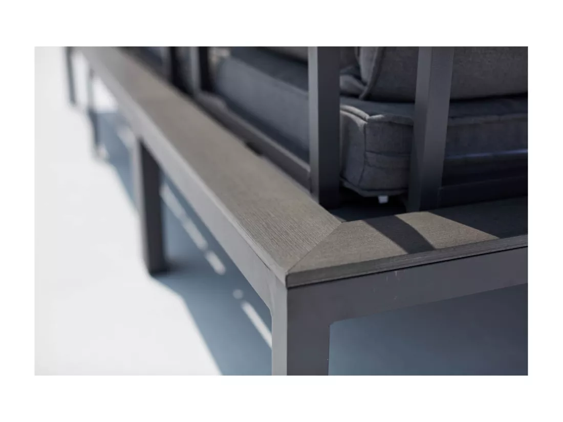 Salon de jardin 5 places en aluminium gris/gris FIRA