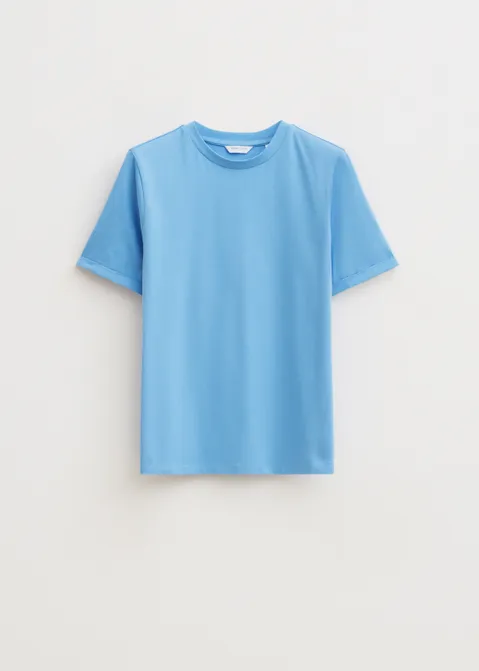 T-shirt met opgerolde mouwen blauw (BLW.M)