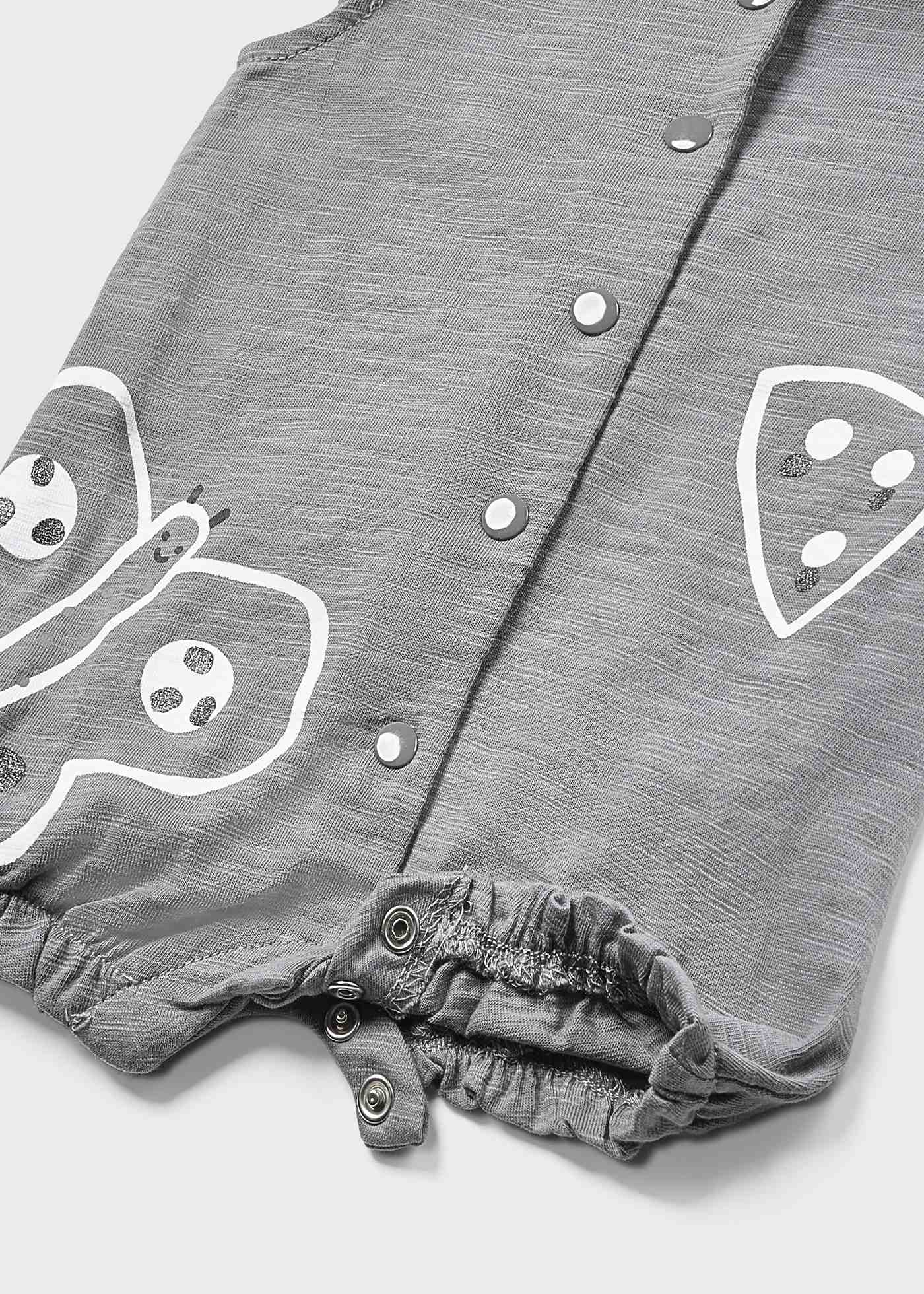 Conjunto de 2 pijamas curtos de algodão sustentável para recém-nascidos.