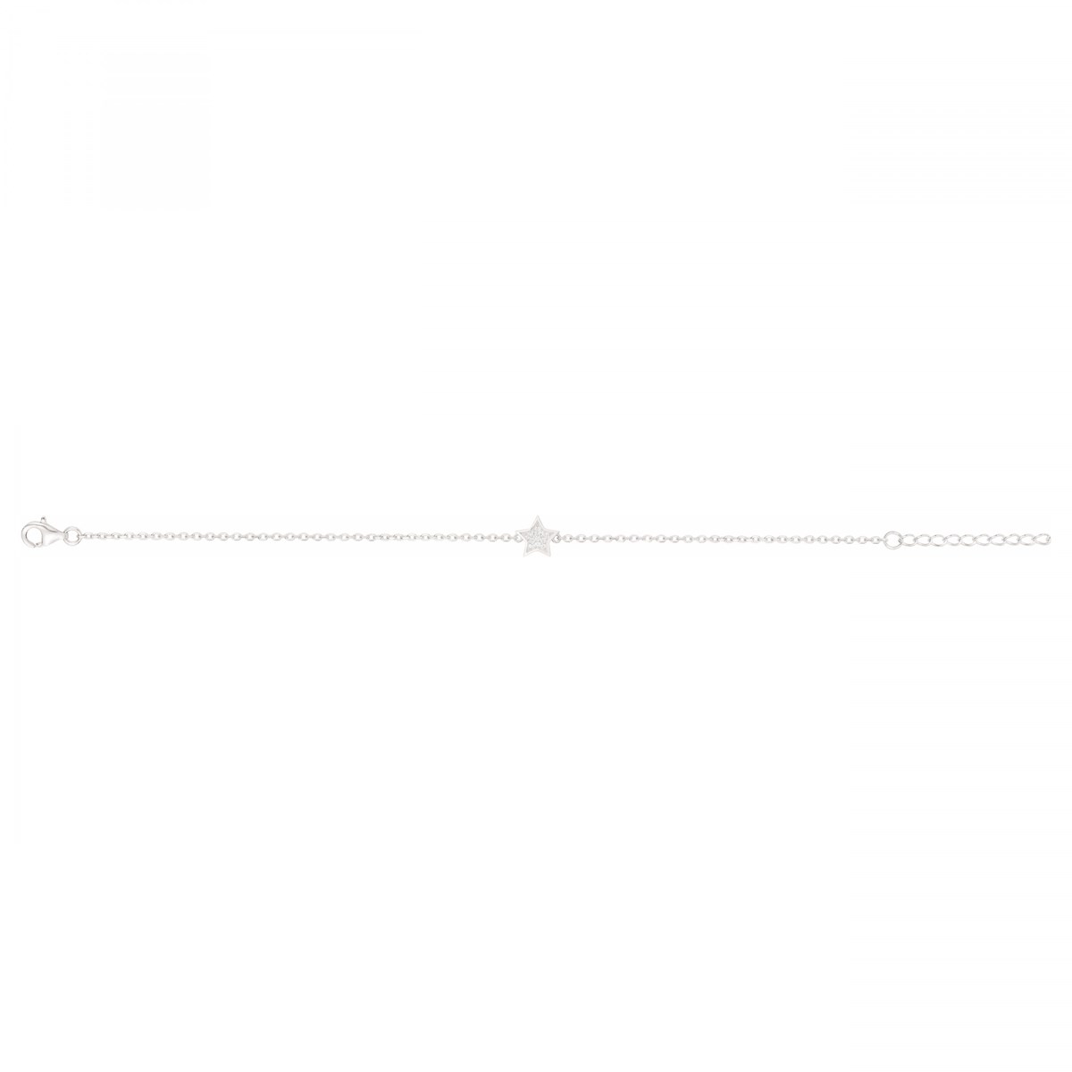 Bracelet souple en Argent avec oxyde de zirconium blanc
