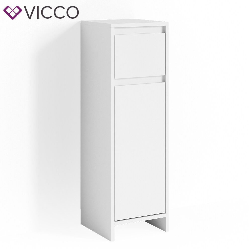VICCO Badschrank EMMA Weiß - Badezimmerschrank Badregal Midischrank Schublade