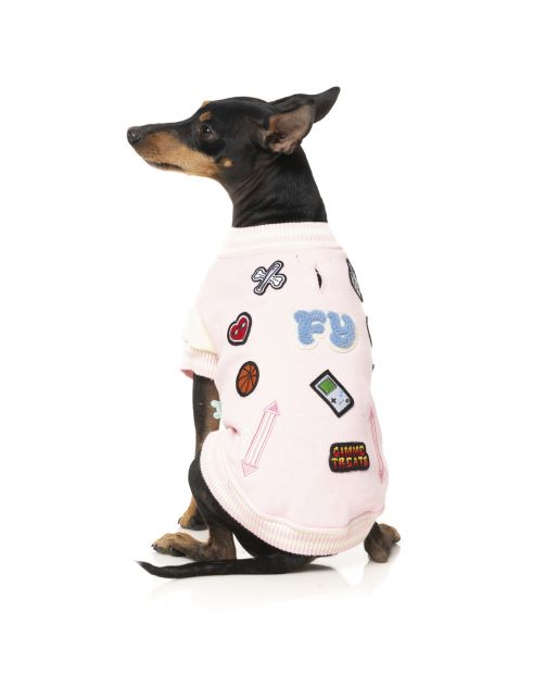 Fuzzyard The Letterman Jacket Roze - Hondenkleding