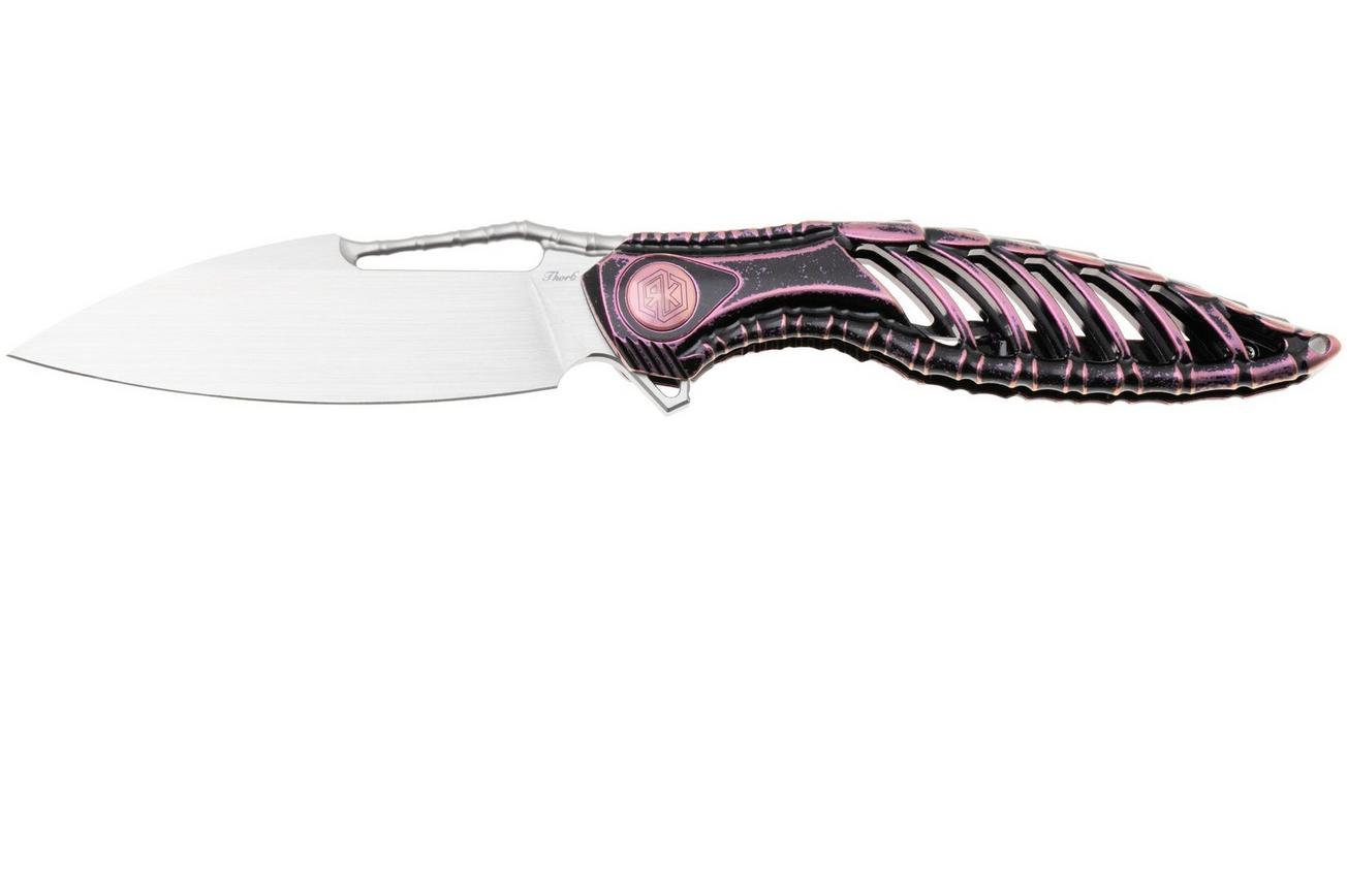 Rike Knife Thor6-M-BP Satin M390, Black Purple Titanium, zakmes