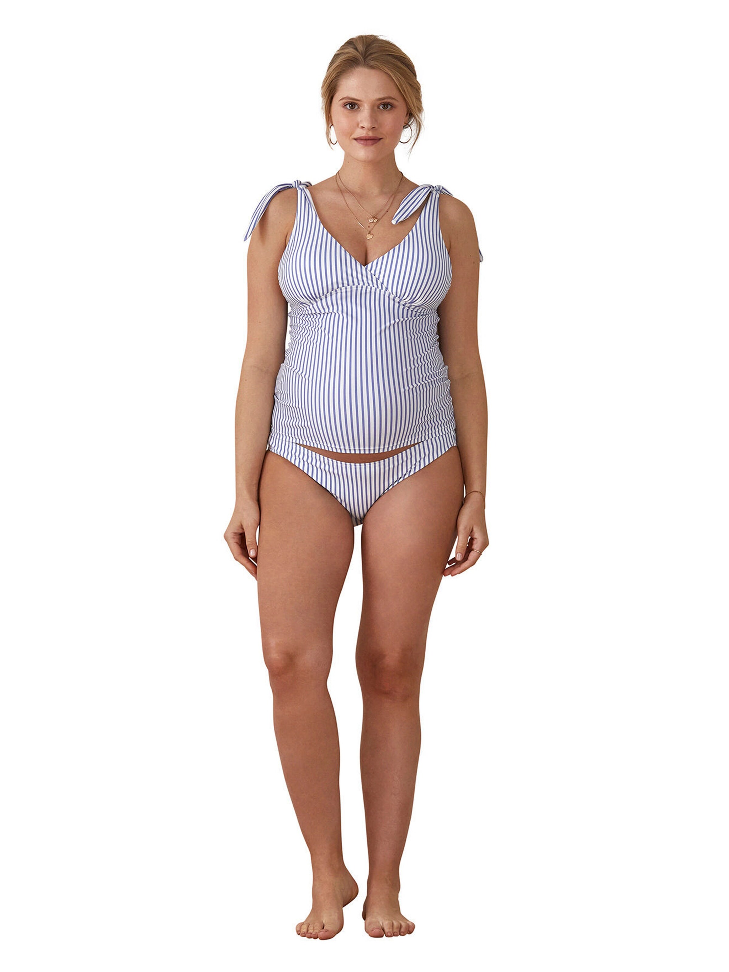 Vertbaudet Umstands-Tankini blau gestreift