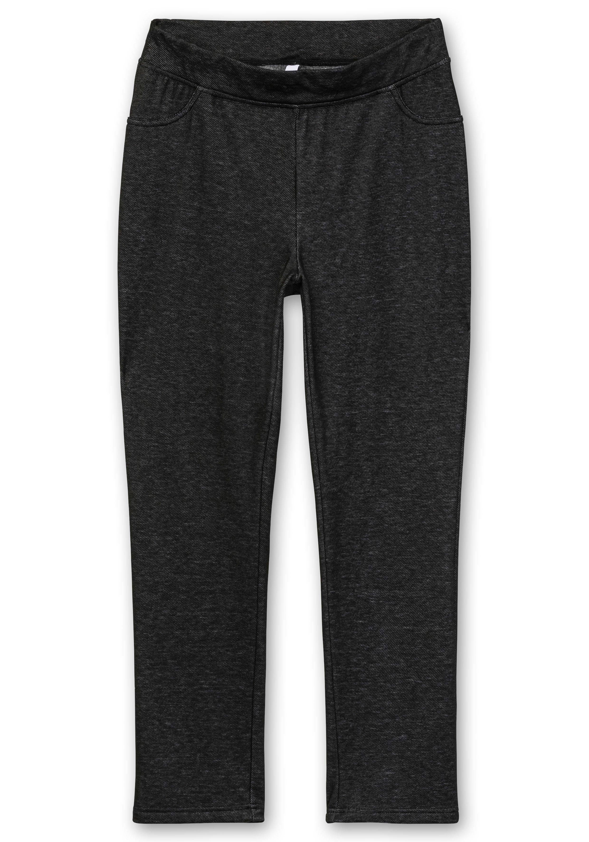 Kuschelige, melierte Leggings mit breitem Bund